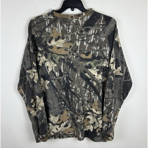 Vintage 90s Mossy Oak Single Stitch Camo Long Sleeve T-Shirt / Size XL - Picture 3 of 7